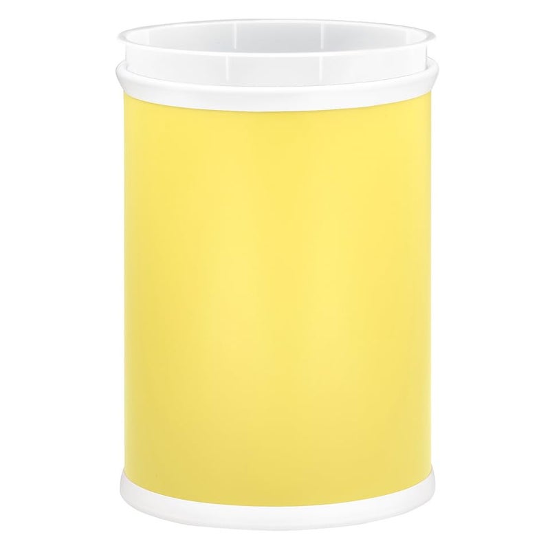 Kraftware Rainbow Oval Wastebasket with Plastic Liner, Adding Color and Fun to The Bathroom and All Other Rooms in The Home or Entertainment Space, 13 Quart Capacity, 2 Piece Set, Yellow - Image 2